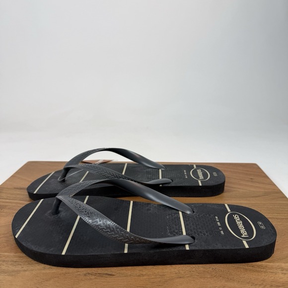 New Mens Havaianas Black Beach Flip Flop Thong Sandals Shoes Size 13